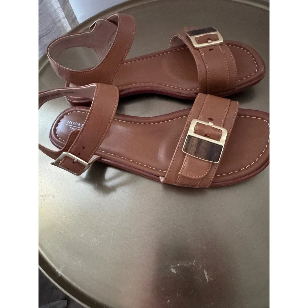 Rockport Women's Brown Leather Ankle Strap Sandals Comfort G21 Size‎ 9